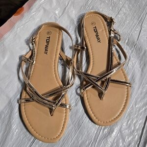 Chic Gold Strappy Sandals